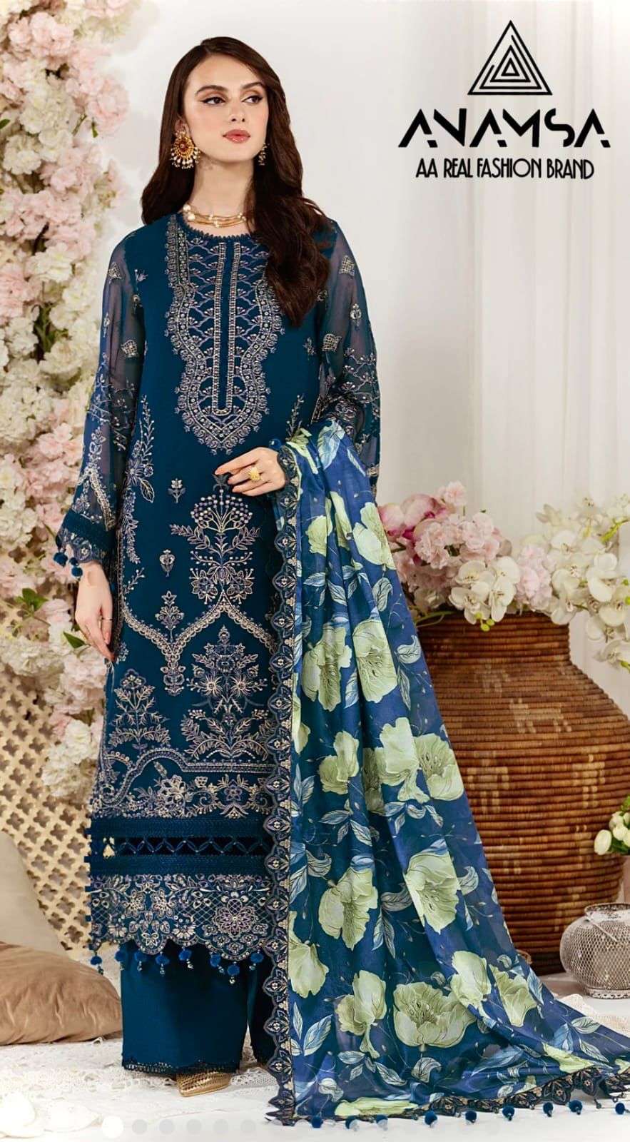 ANAMSA 260 HIT DESIGN BY ANAMSA PURE GEORGETTE WORK PAKISTANI DRESS