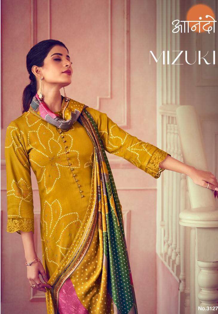 ANANDO MIZUKI BY JAY VIJAY 3127-A TO 3127-D SERIES PASHMINA WORK WINTER WEAR DRESSES