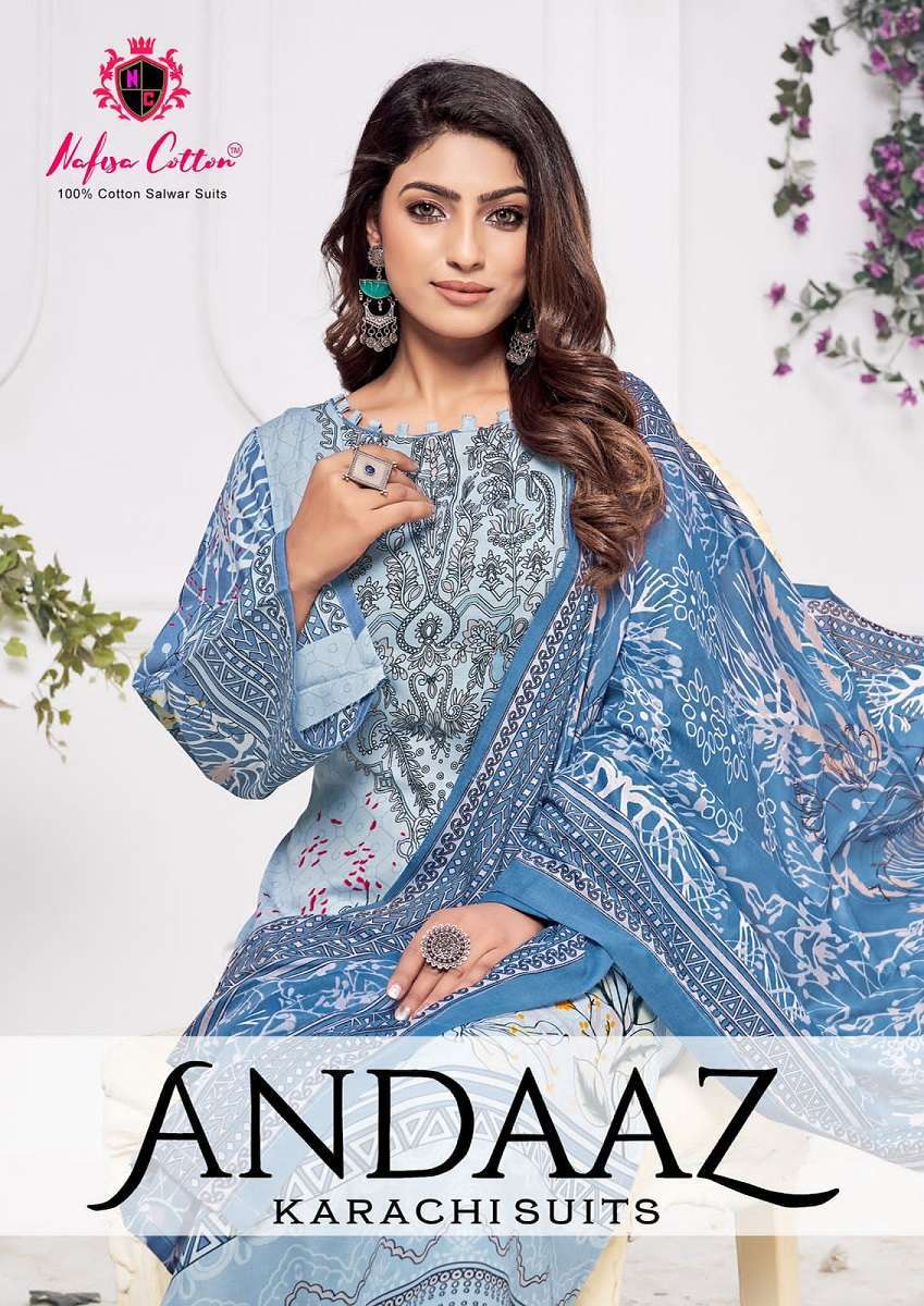 ANDAAZ BY NAFISA COTTON 101 TO 106 SERIES SOFT COTTON PRINT PAKISTANI DRESSES