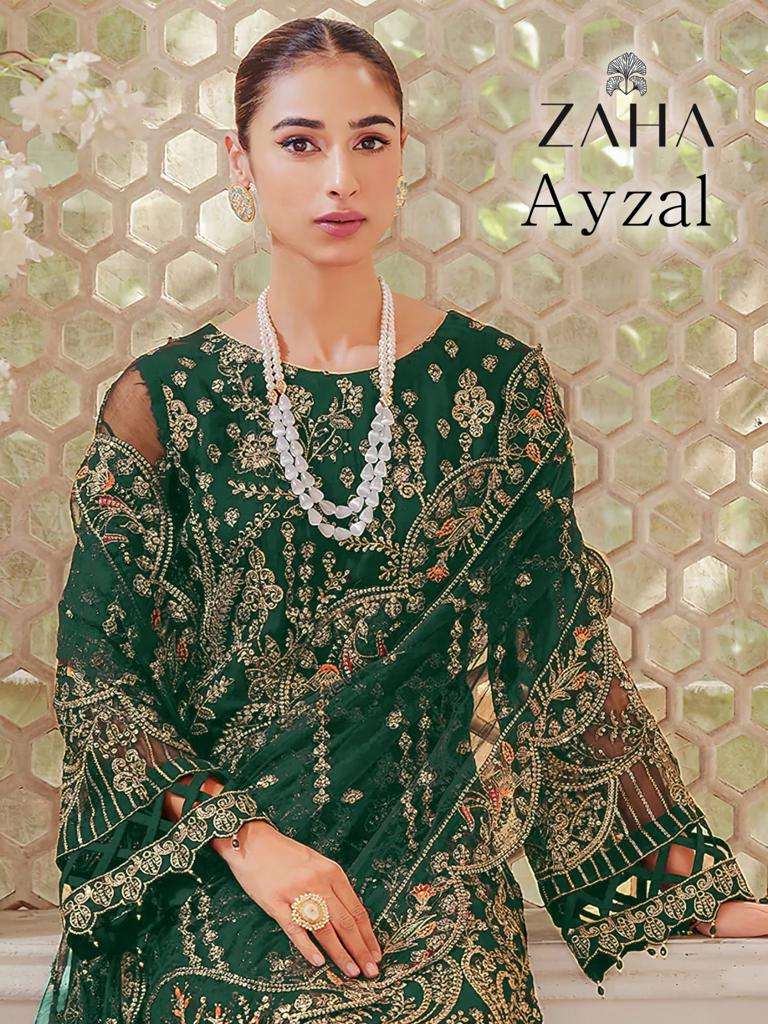 AYZAL BY ZAHA 10221-A TO 10221-D SERIES GEORGETTE EMBROIDERY WORK PAKISTANI DRESSES