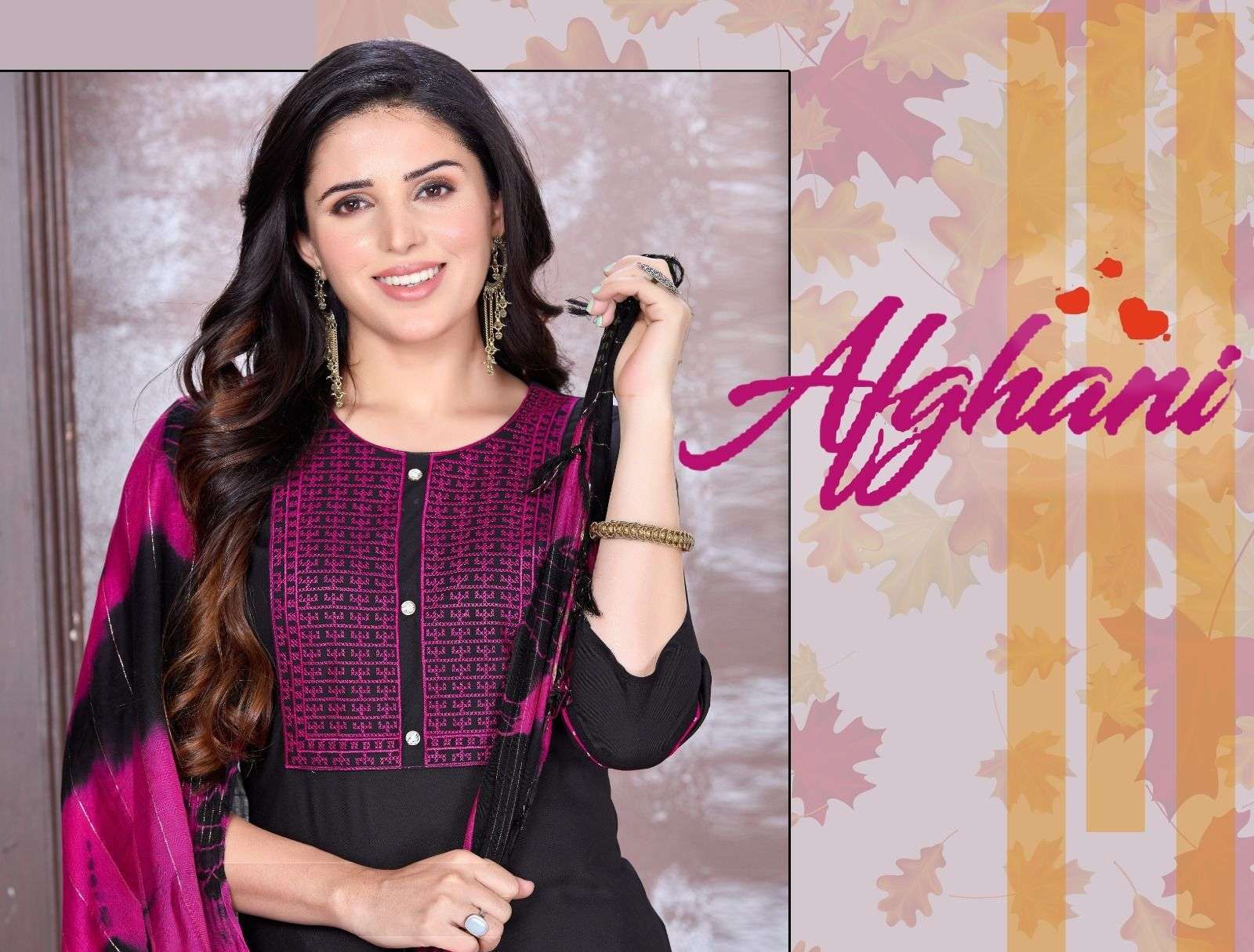 BEAUTY QUEEN AFGHANI BY AQSAWHOLESALE RAYON WORK READYMADE DRESSES