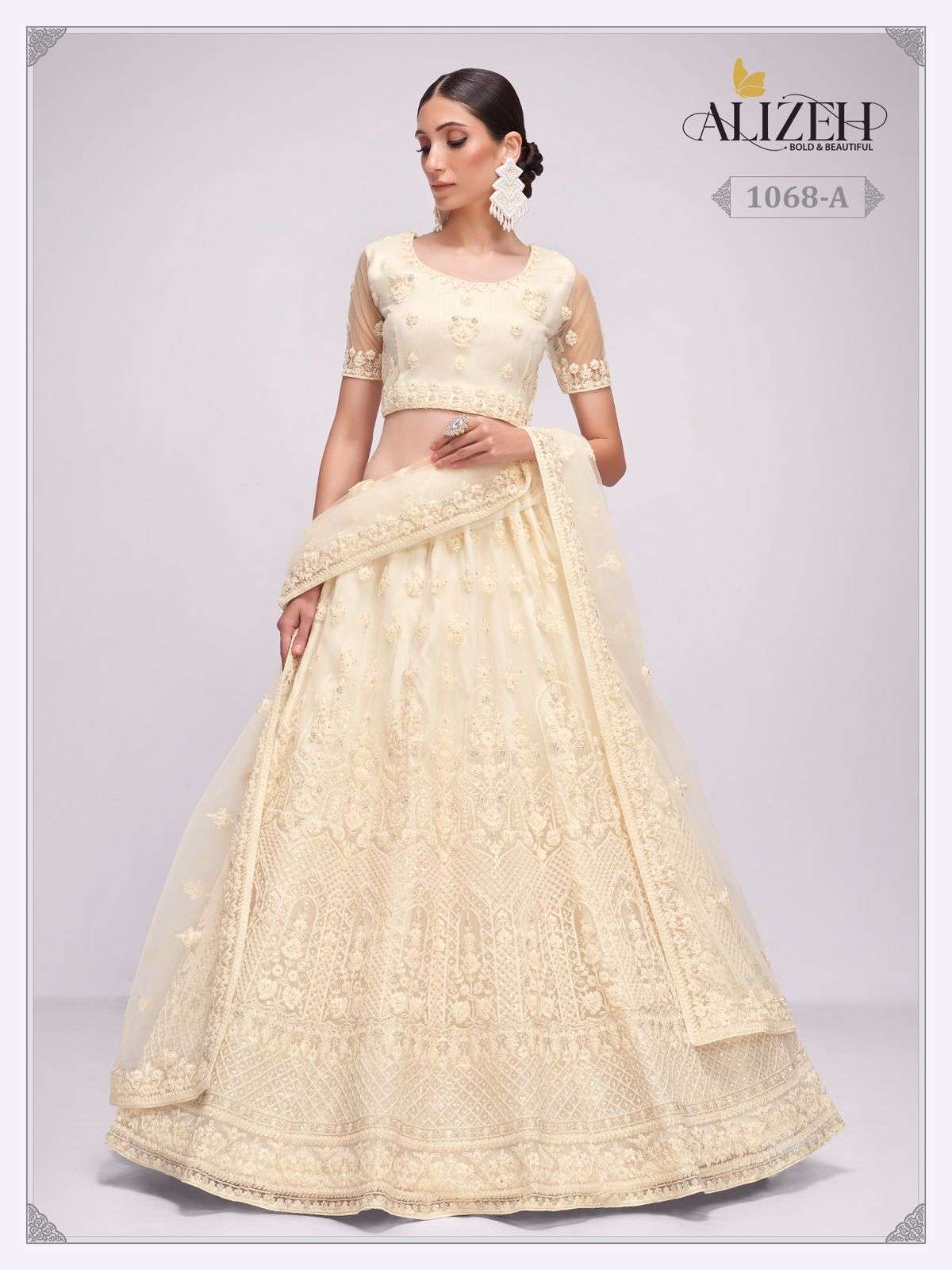 BRIDAL HERITAGE 1068 BY ALIZEH BUTTERFLY NET HEAVY WORK LEHENGA