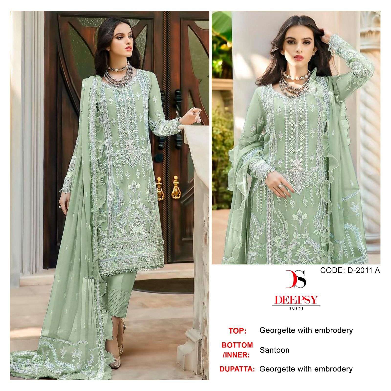 D-2011 COLOURS BY DEEPSY SUITS 2011-A TO 2011-D SERIES GEORGETTE WORK PAKISTANI DRESSES