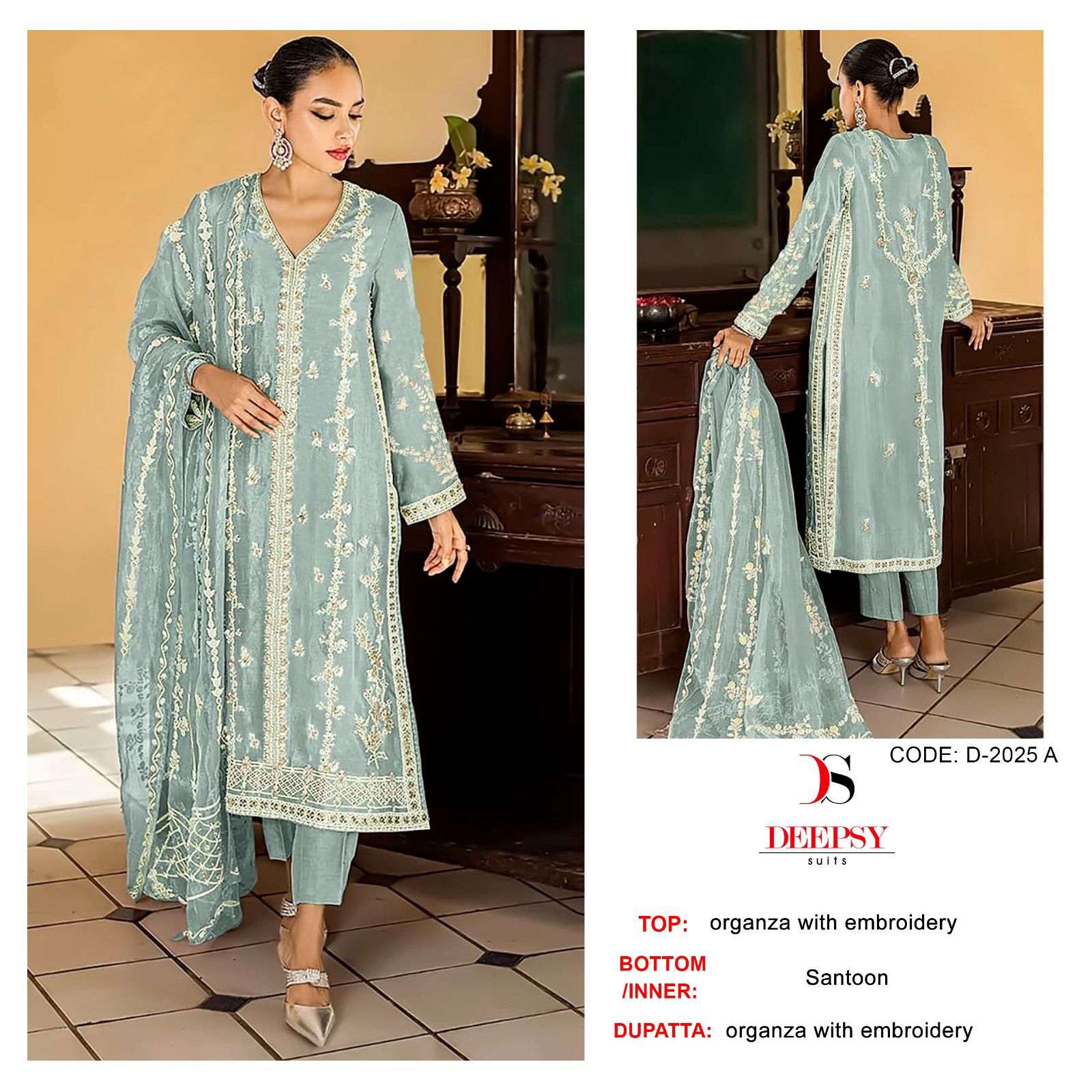 D-2025 COLOURS BY DEEPSY SUITS 2025-A TO 2025-D SERIES ORGANZA WORK PAKISTANI DRESSES