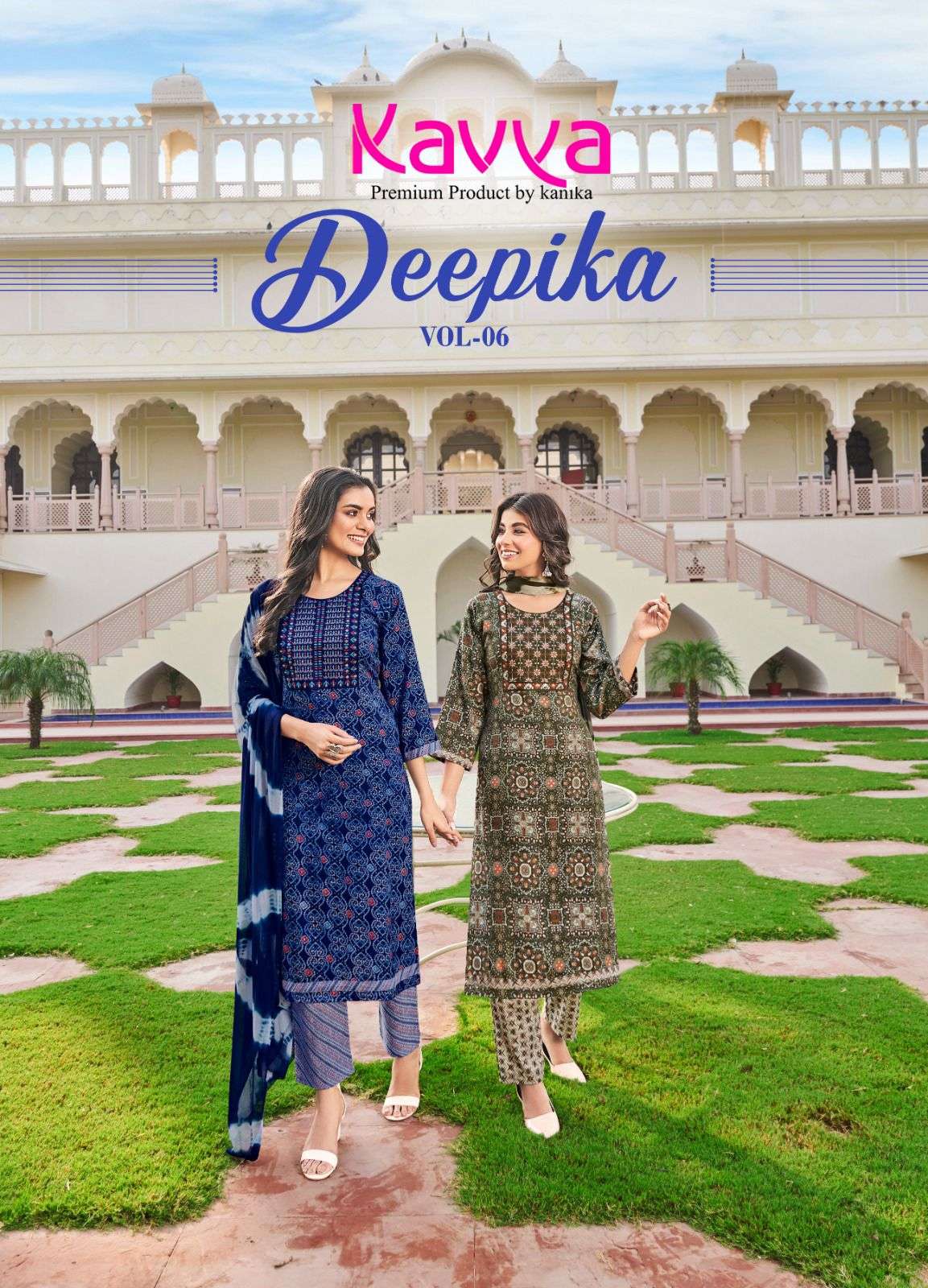 DEEPIKA VOL-6 BY KAVYA 6001 TO 6010 SERIES CAPSULE PRINT WORK READYMADE DRESSES