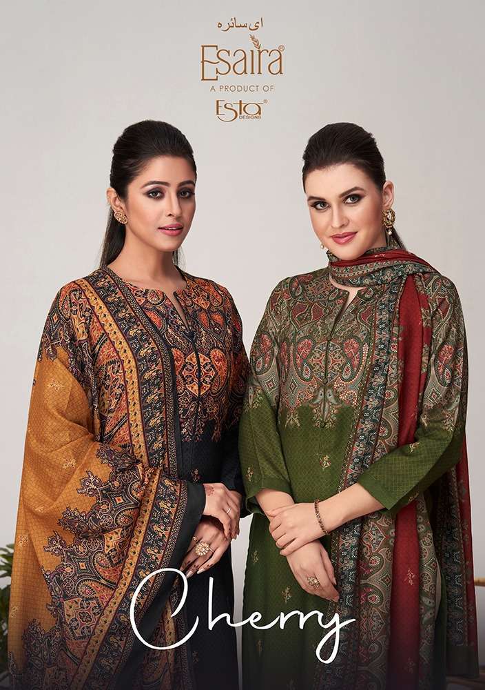 ESAIRA CHERRY BY ESTA DESIGNS 1001 TO 1010 SERIES PASHMINA PRINT WORK WINTER DRESSES