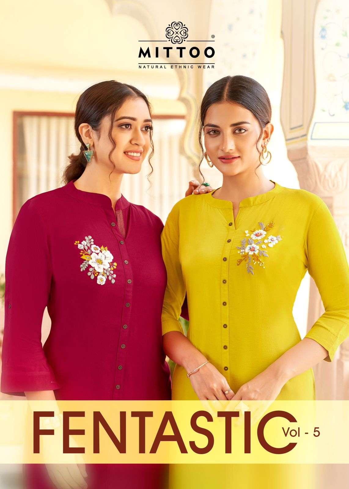 FENTASTIC VOL-5 BY MITTOO 1068 TO 1073 SERIES FANCY EMBROIDERY WORK KURTIS