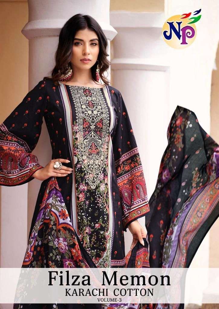 FILZA MEMON KARACHI COTTON VOL-3 BY NAND GOPAL PRINTS 3001 TO 3010 COTTON PRINT DRESSES