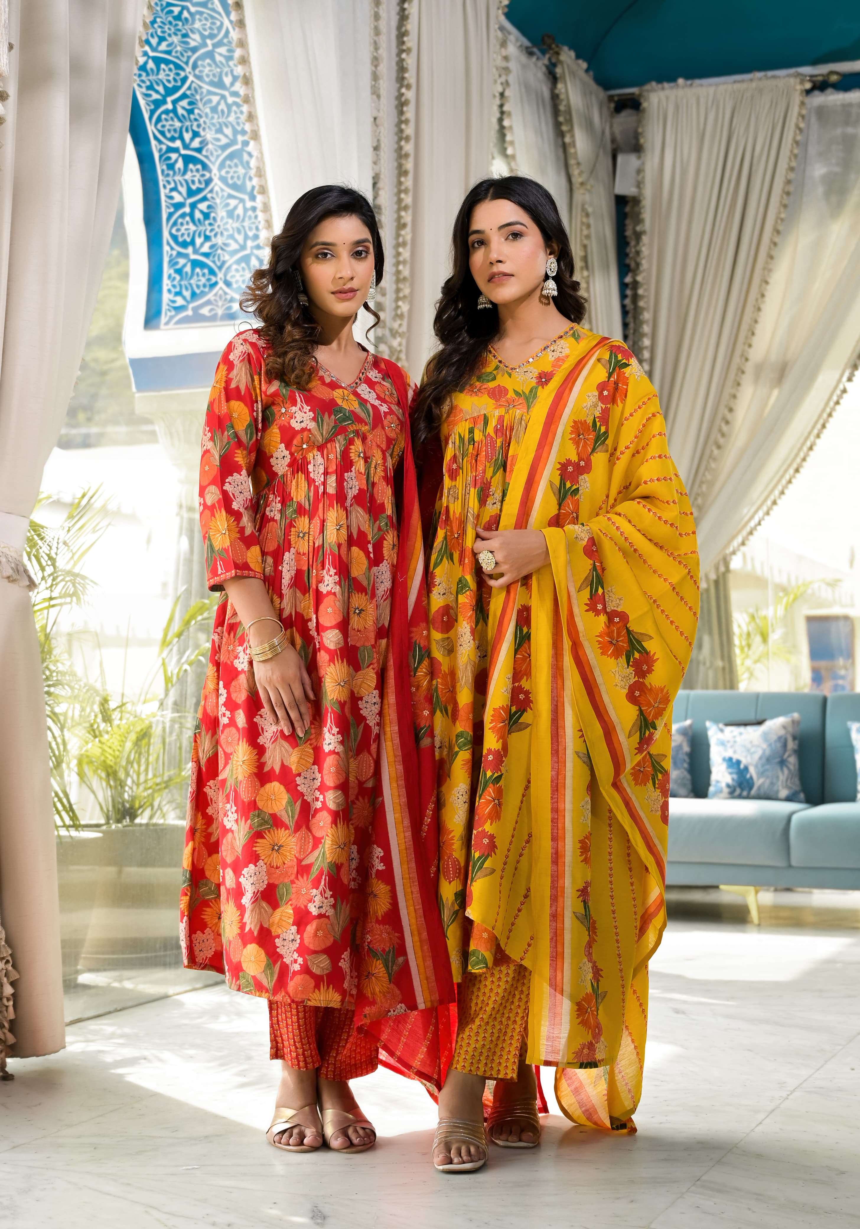 FLORAL 4261 NX BY AQSAWHOLESALE MUSLIN SILK PRINT WORK READYMADE DRESSES