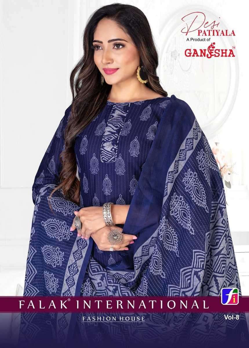 GANESHA DEVI PATIYALA VOL-8 BY AQSAWHOLESALE SOFT COTTON PRINT READYMADE DRESSES