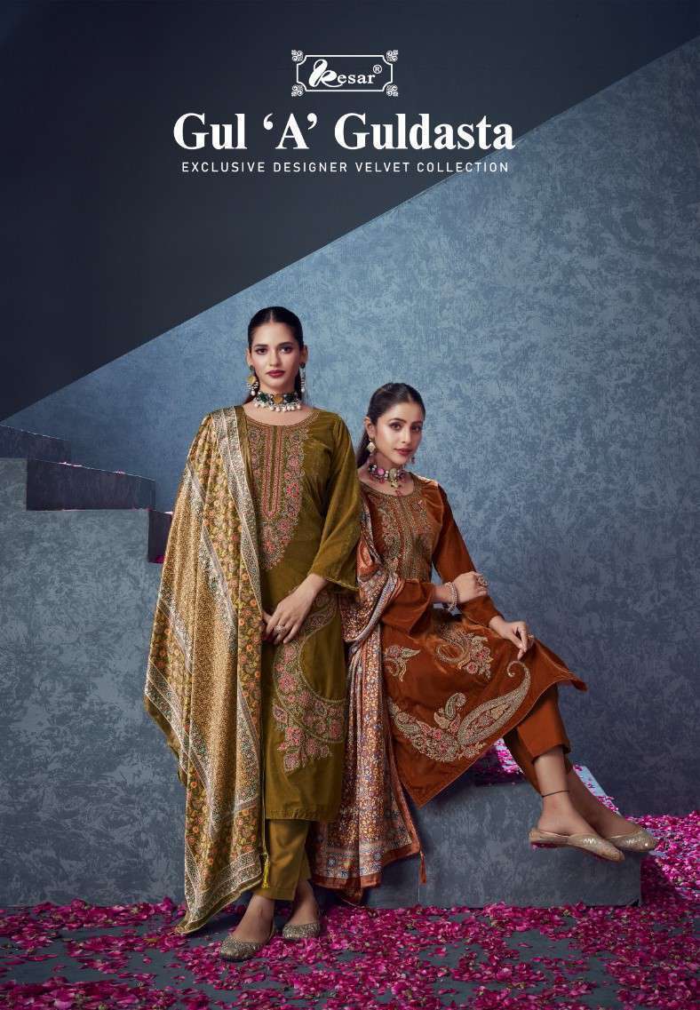 GUL A GULDASTA BY KESAR 204-001 TO 204-006 SERIES VISCOSE VELVET WINTER WEAR DRESSES