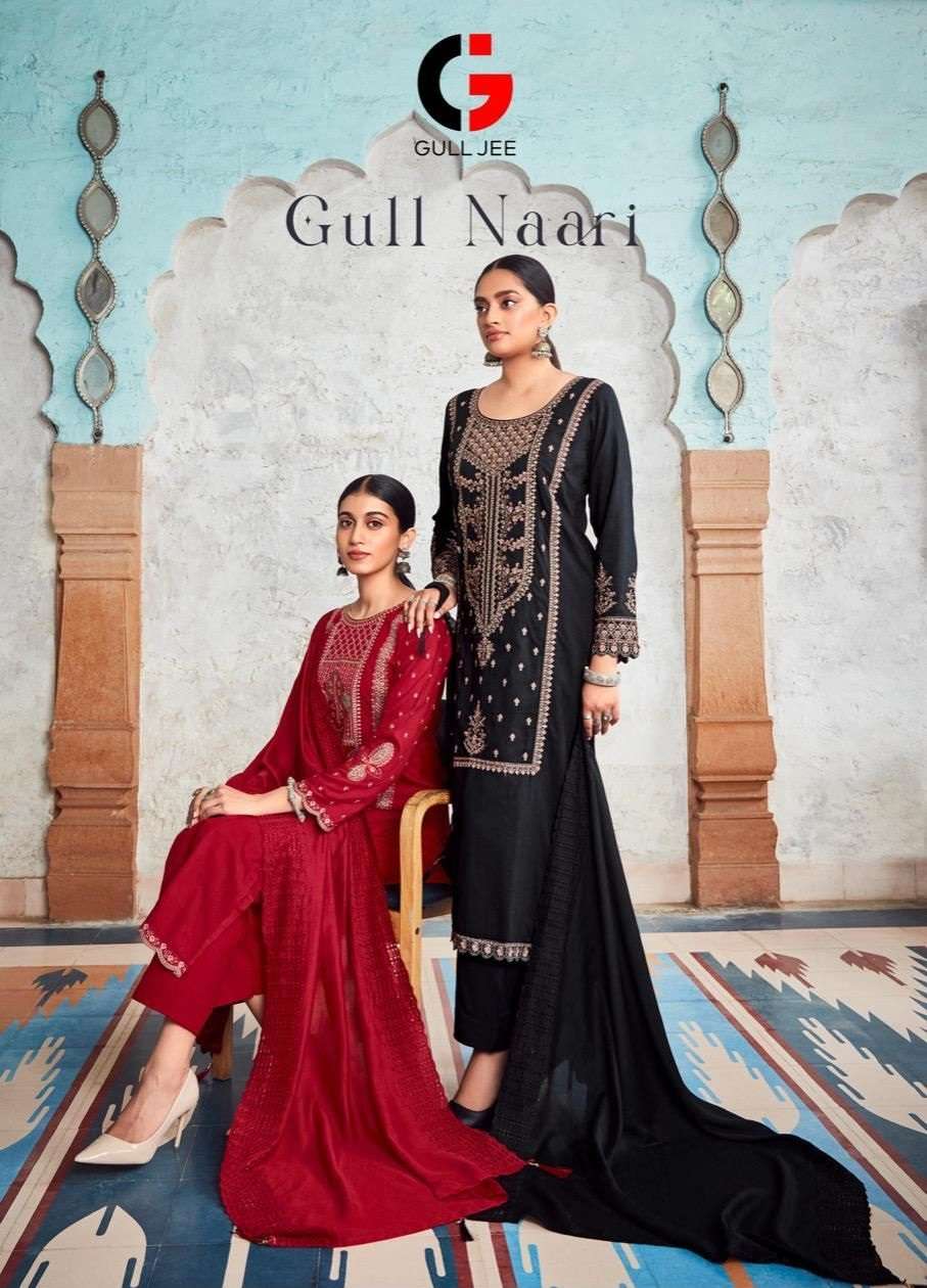 GULL NAARI BY GULL JEE 10001 TO 10006 SERIES VISCOSE PASHMINA WORK WINTER WEAR DRESSES