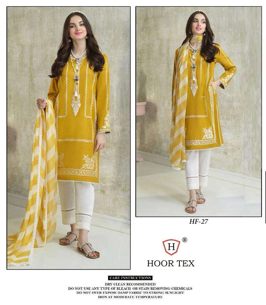 HF-27 HIT DESIGN BY HOOR TEX HEAVY GEORGETTE WORK READYMADE DRESS