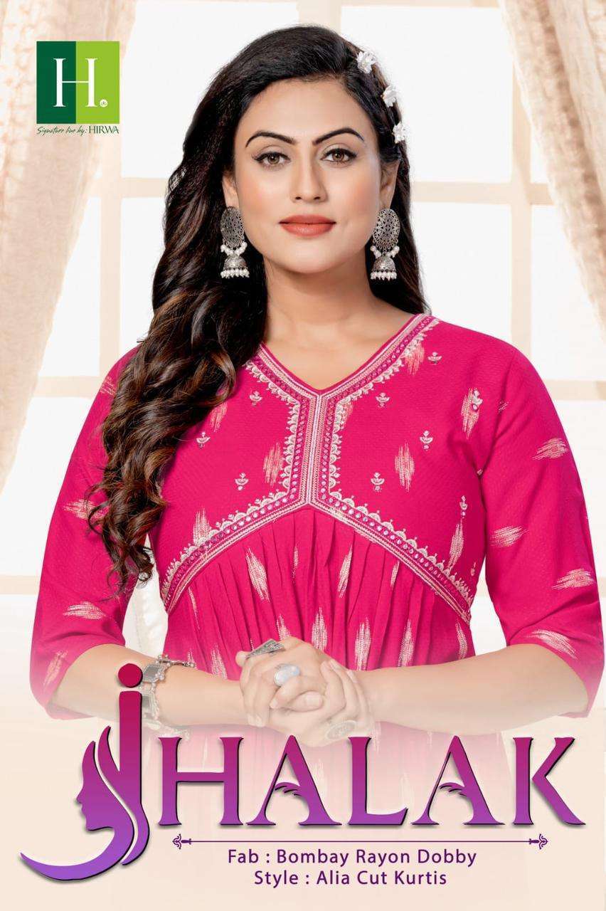 JHALAK BY H DOT 101 TO 106 SERIES RAYON JACQUARD WORK TUNICS