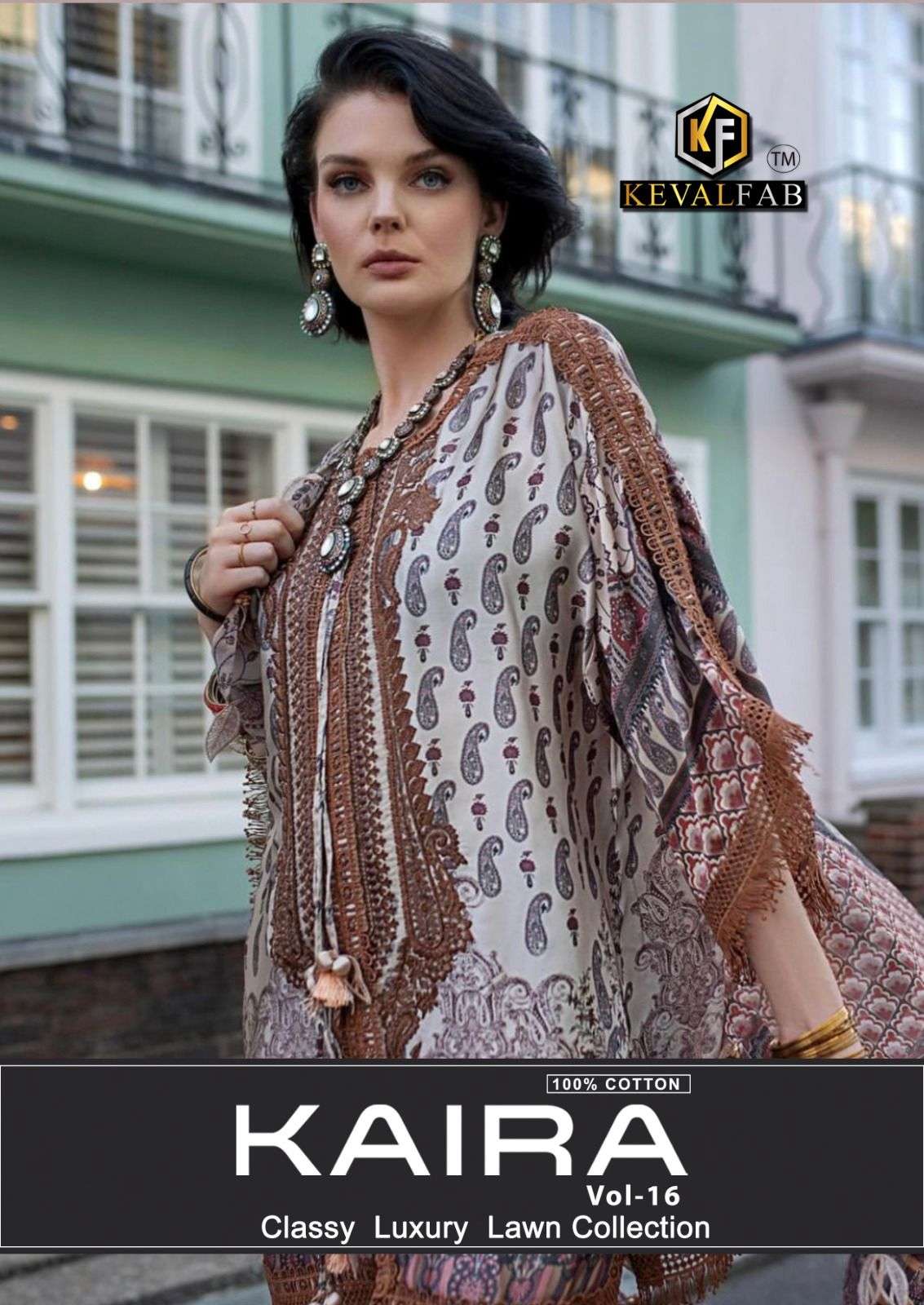 KAIRA VOL-16 BY KEVAL FAB 1601 TO 1606 SERIES LAWN COTTON PRINT PAKISTANI DRESSES