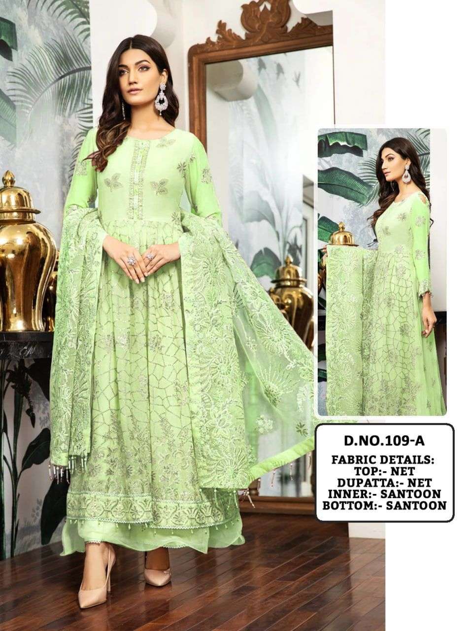 KF-109 HIT DESIGN BY AQSAWHOLESALE NET HEAVY EMBROIDERY WORK PAKISTANI DRESS