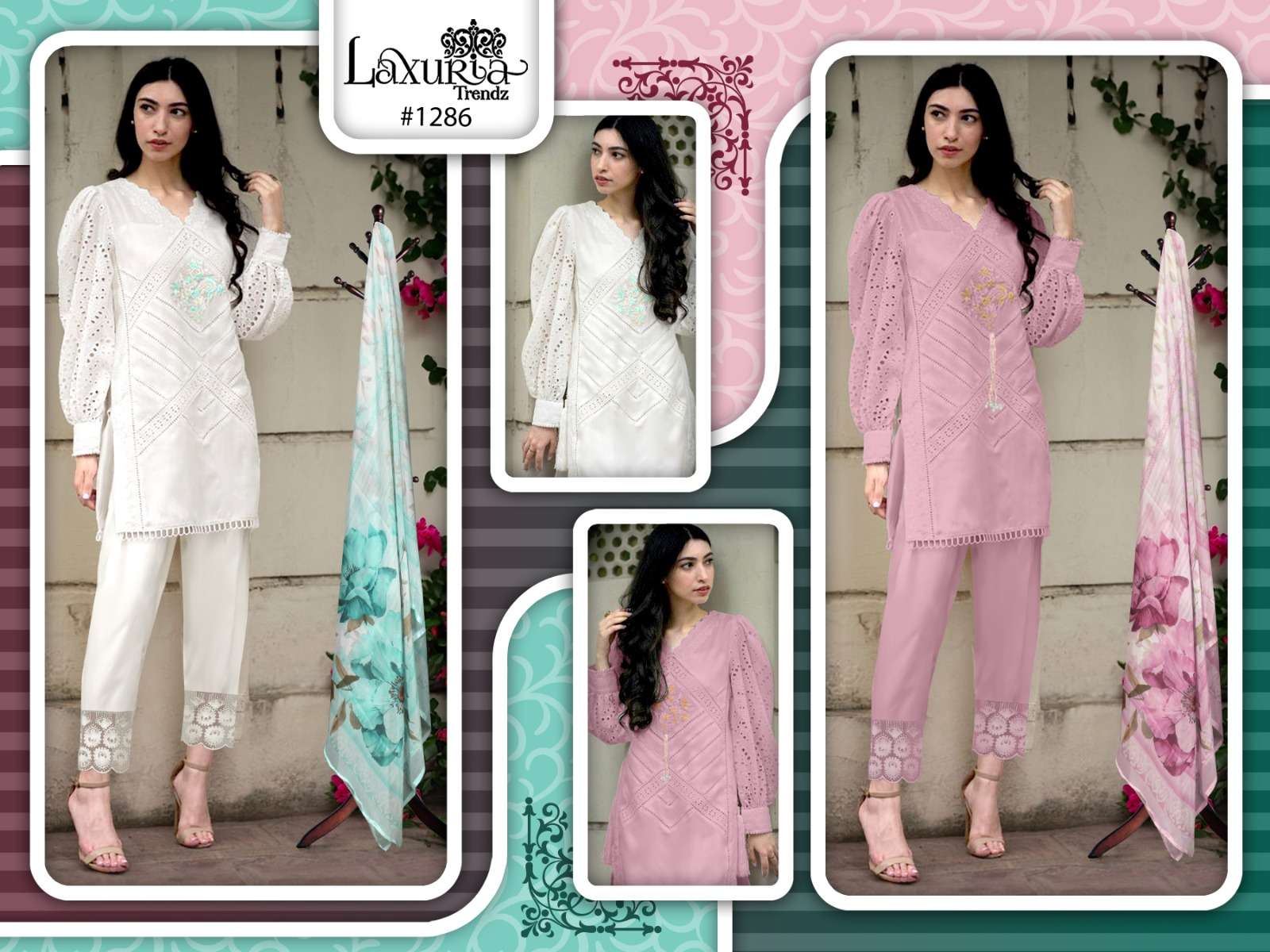 LAXURIA 1286 HIT DESIGNS BY LAXURIA TRENDZ CAMBRIC COTTON WORK READYMADE PAKISTANI DRESS