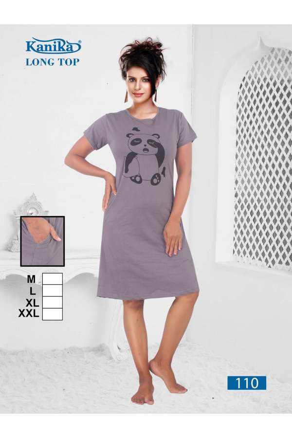 LONG TOP BY KANIKA 101 TO 110 SERIES COTTON HOSIERY PRINT CASUAL TOPS