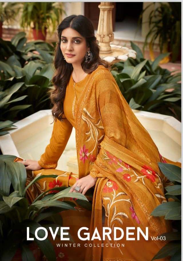 LOVE GARDEN VOL-3 BY RUPALI 2201 TO 2206 SERIES VISCOSE PASHMINA WORK WINTER WEAR DRESSES