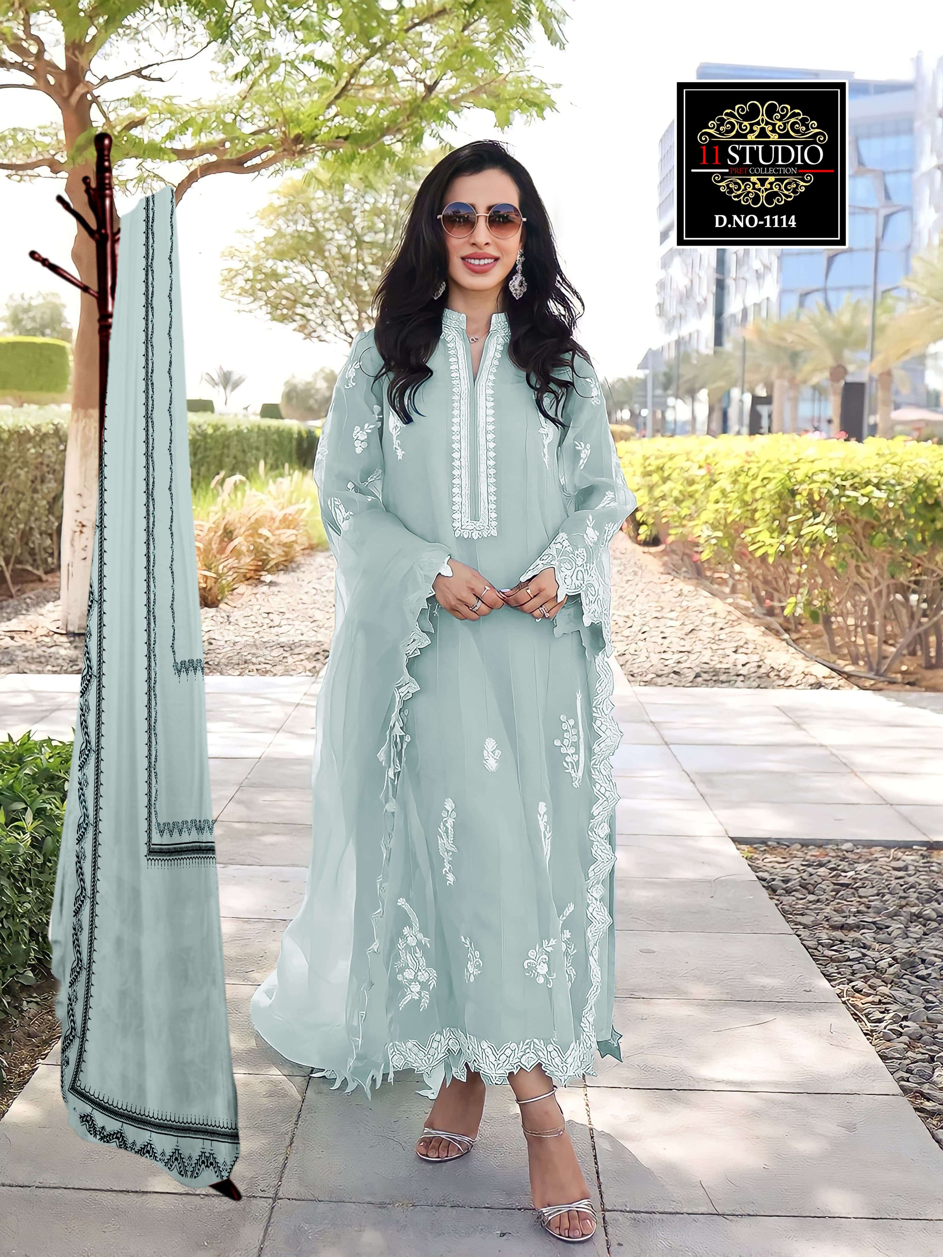 LPC 1114 HIT DESIGN BY ELEVEN STUDIO FAUX GEORGETTE WORK READYMADE PAKISTANI DRESS