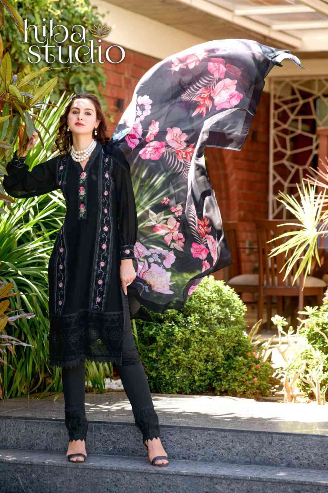 LPC VOL-60 BY HIBA STUDIO GEORGETTE HEAVY WORK READYMADE PAKISTANI DRESSES