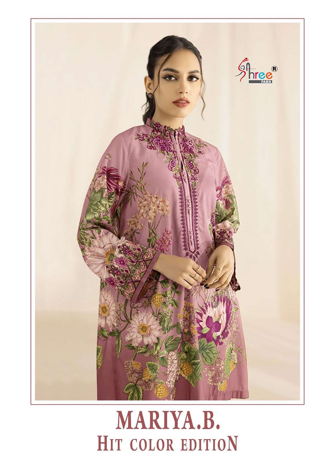 MARIYA.B. HIT COLOUR EDITION BY SHREE FABS 3331 TO 3331-D SERIES COTTON WORK PAKISTANI DRESSES