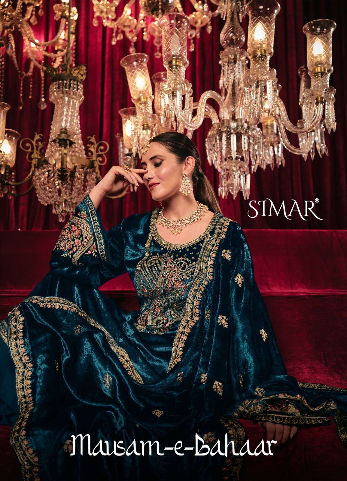 MAUSAM-E-BAHAAR BY SIMAR 6021 TO 6024 SERIES VELVET EMBROIDERY WINTER DRESSES