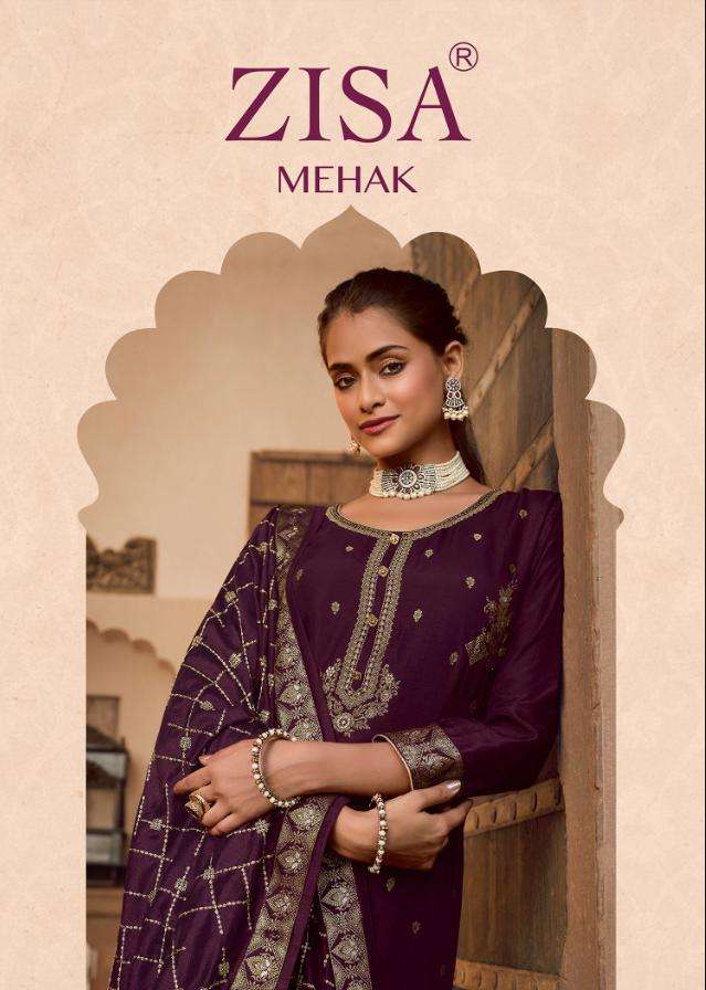 MEHAK BY ZISA 14061 TO 14064 SERIES DOLA JACQURD WORK READYMADE DRESSES