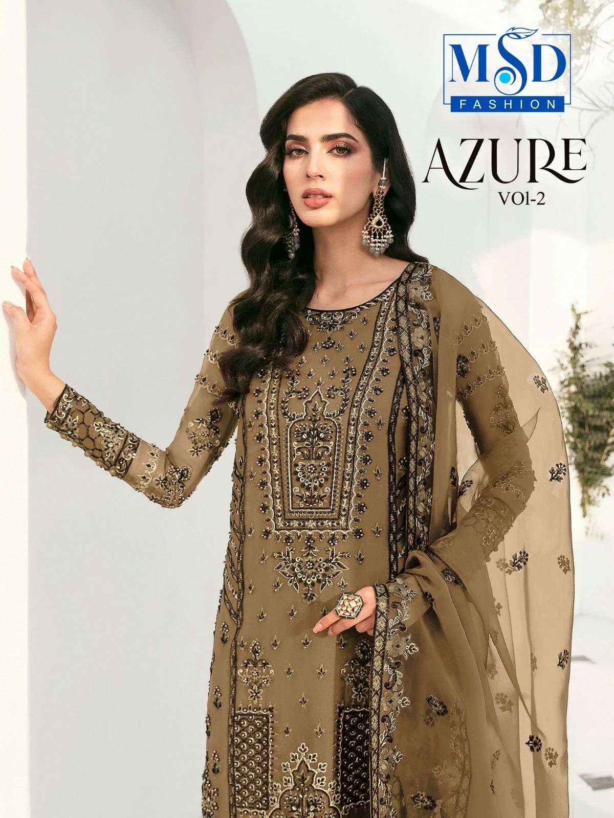 MSD AZURE VOL-2 BY AQSAWHOLESALE 110-A TO 110-D SERIES GEORGETTE WORK PAKISTANI DRESSES