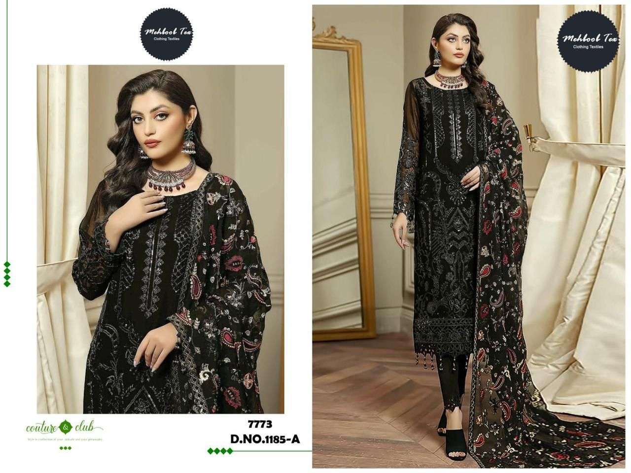 MT-1185 COLOURS BY MEHBOOB TEX FAUX GEORGETTE WORK PAKISTANI DRESSES