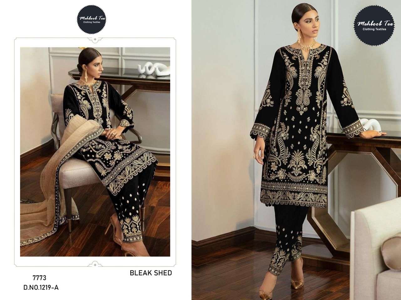 MT-1219 COLOURS BY MEHBOOB TEX VELVET EMBROIDERY WORK PAKISTANI WINTER WEAR DRESSES