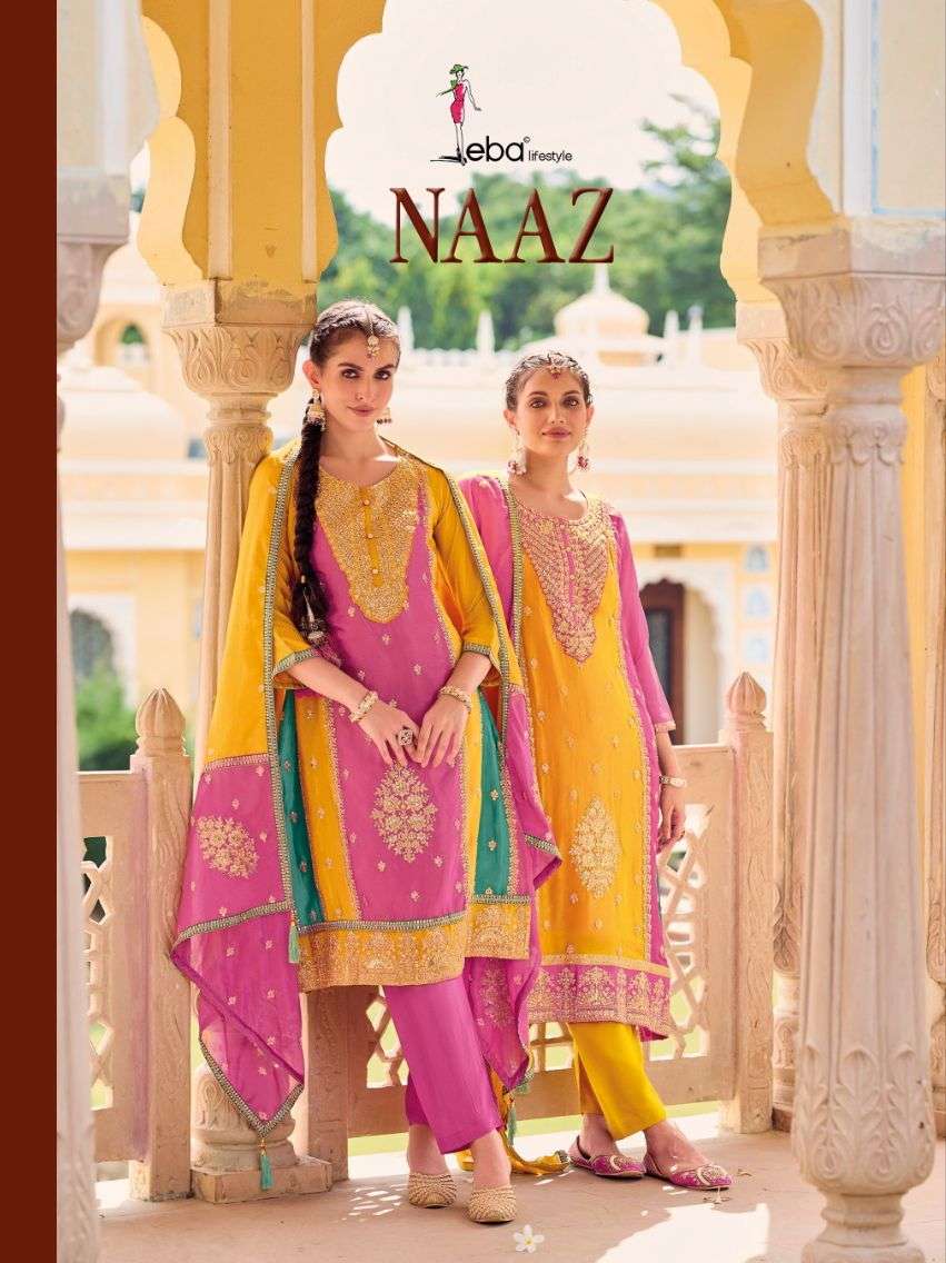 NAAZ BY EBA LIFESTYLE 1651 & 1652 SERIES CHINON EMBROIDERY READYMADE DRESSES