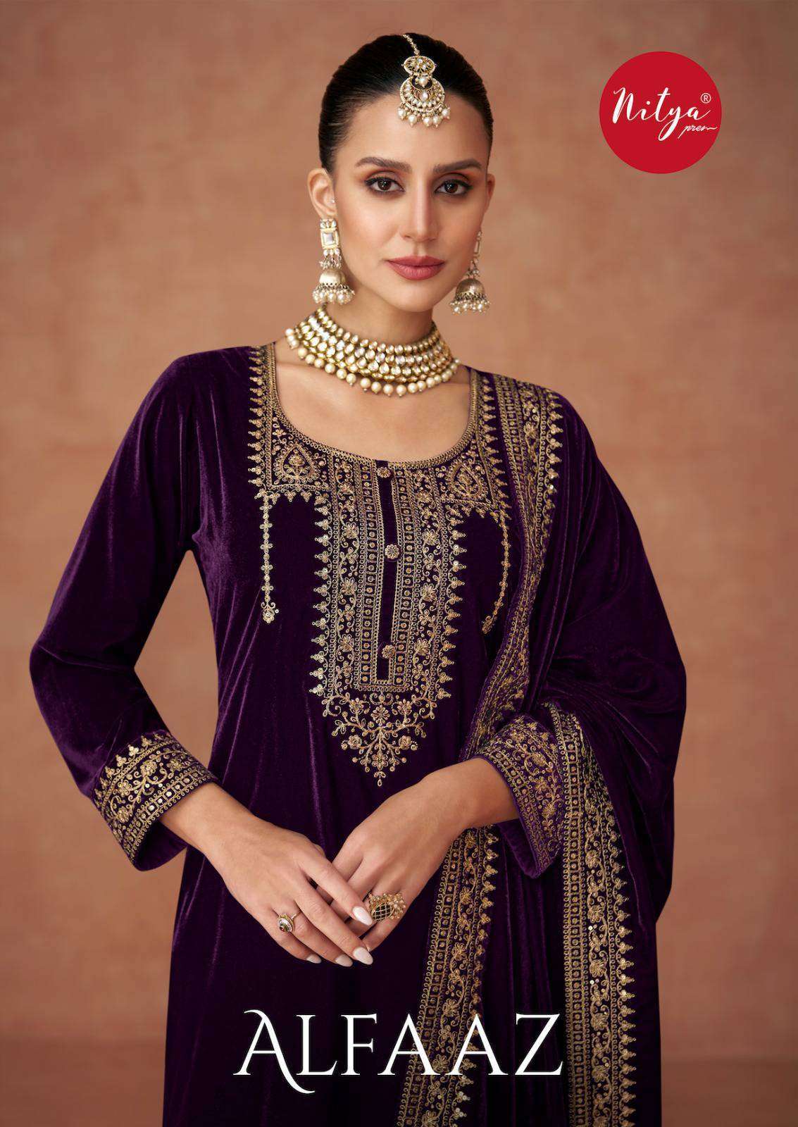 NITYA ALFAAZ BY LT FABRICS 1201 TO 1205 SERIES VELVET WORK WINTER WEAR DRESSES