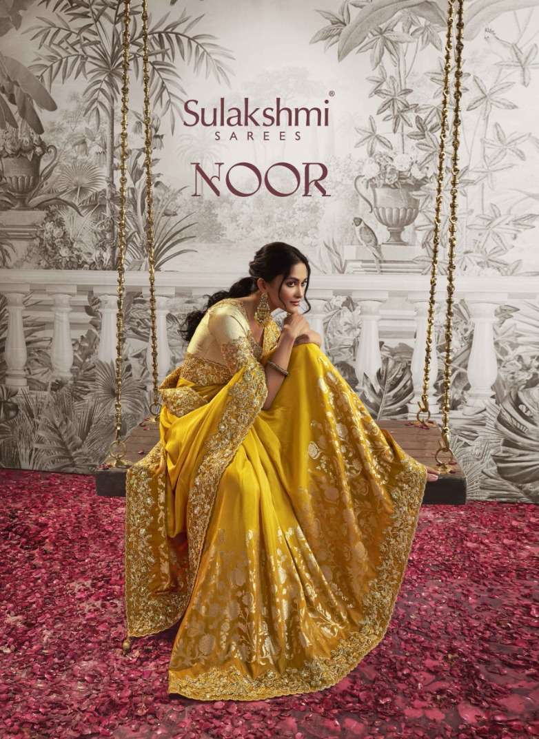 NOOR BY SULAKSHMI 8201 TO 8214 SERIES FANCY FLORAL EMBROIDERY WORK SAREES