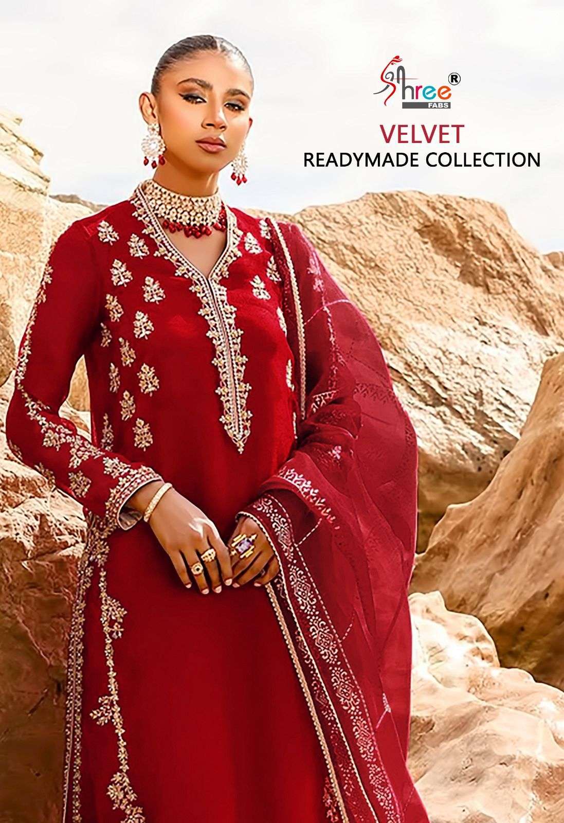 R-1185 COLOURS BY SHREE FABS VELVET EMBROIDERY READYMADE PAKISTANI DRESSES