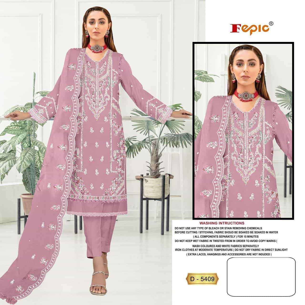 ROSEMEEN 5409 COLOURS BY FEPIC 5409-A TO 5409-D SERIES ORGANZA WORK PAKISTANI DRESSES