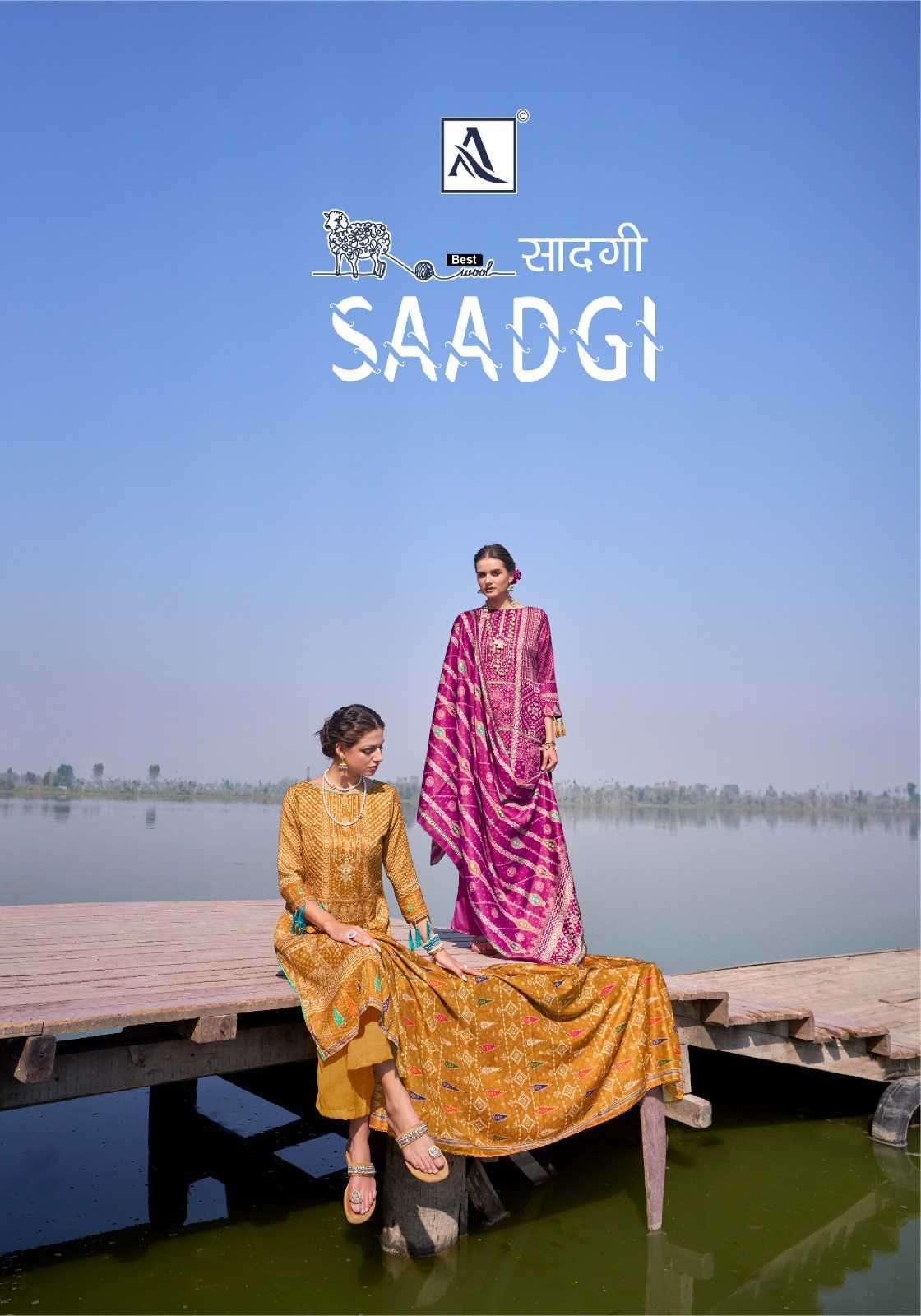 SAADGI BY ALOK SUIT 1383-001 TO 1383-006 SERIES PASHMINA EMBROIDERY WORK WINTER WEAR DRESSES