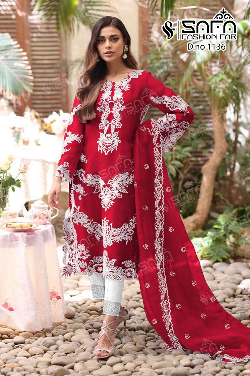 SAFA 1136 COLOURS BY SAFA FASHION FAB GEORGETTE EMBROIDERY READYMADE PAKISTANI DRESSES