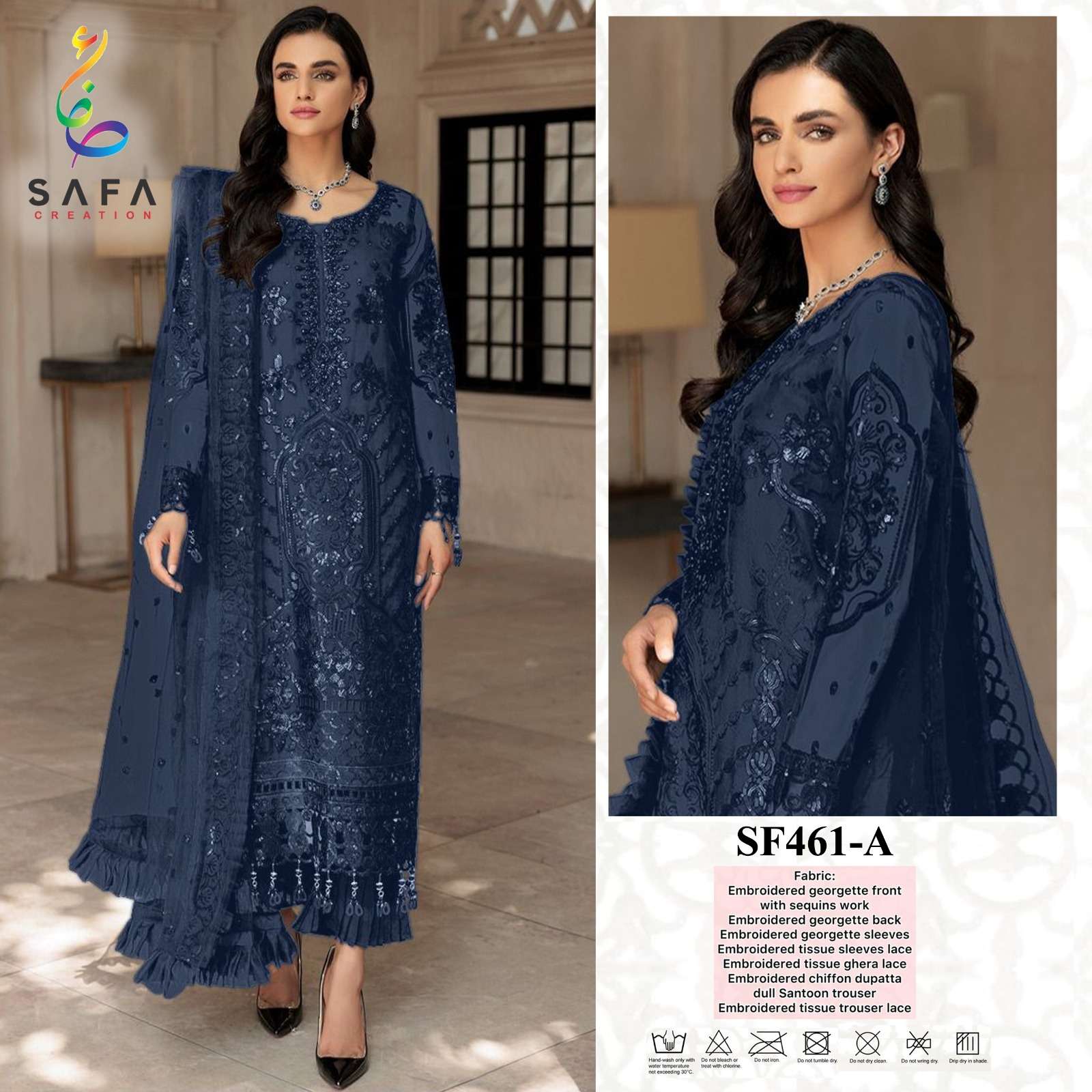 SAFA 461 COLOURS BY SAFA CREATION GEORGETTE EMBROIDERY PAKISTANI DRESSES