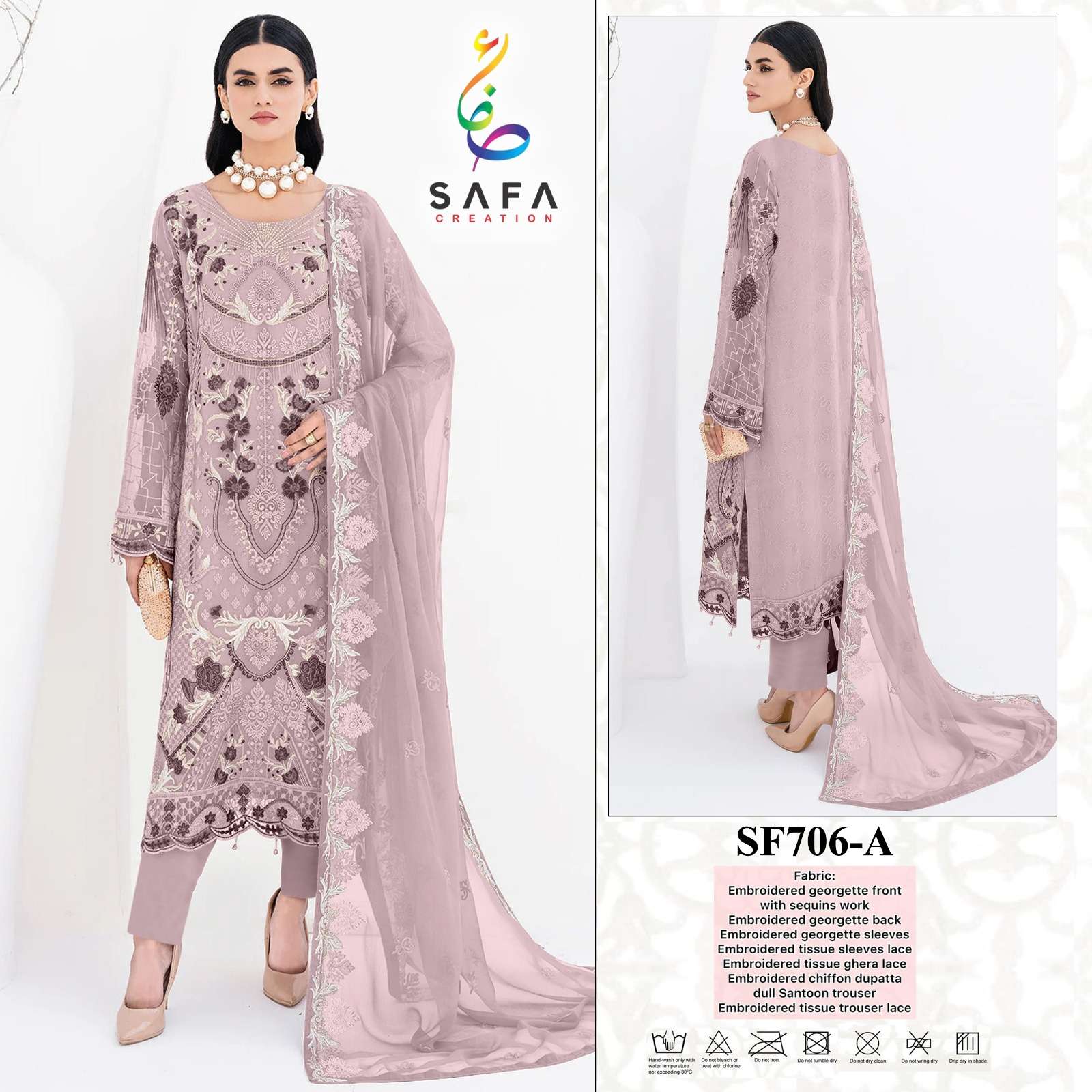 SAFA 706 COLOURS BY SAFA CREATION 706-A TO 706-D SERIES GEORGETTE PAKISTANI DRESSES