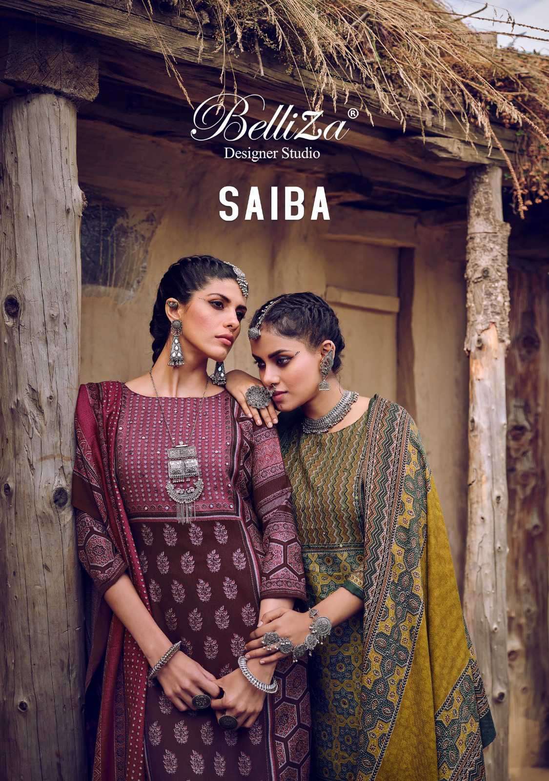 SAIRA BELLIZA 828-001 TO 828-008 SERIES PASHMINA HAND WORK WINTER WEAR DRESSES