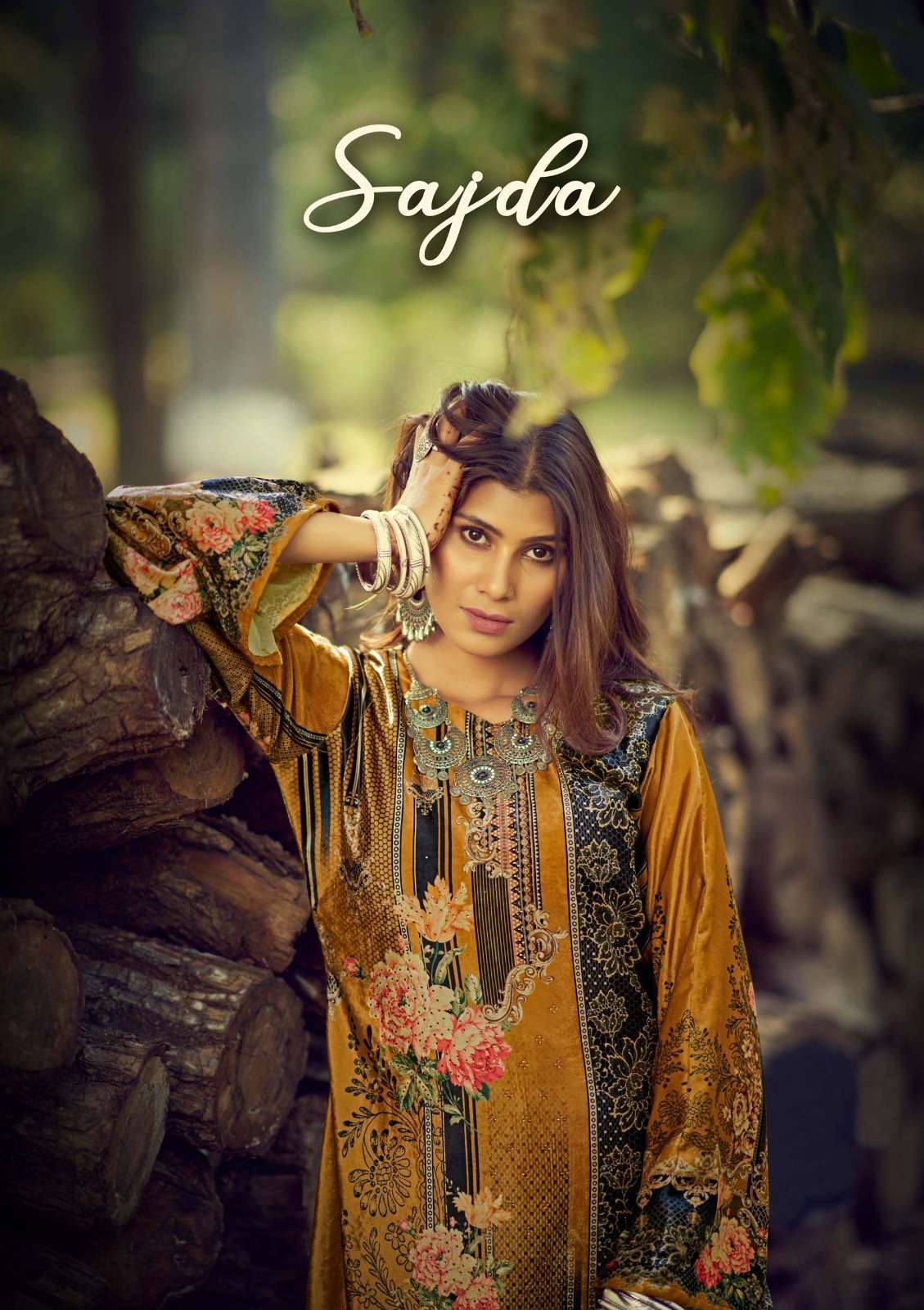 SAJDA BY SARGAM PRINTS 364-001 TO 364-006 SERIES VELVET PAKISTANI PRINT WINTER DRESSES