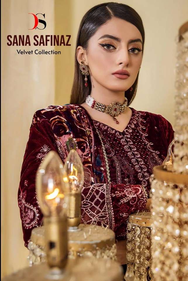 SANA SAFINAZ VELVET COLLECTION BY DEEPSY SUITS 3281 TO 3286 SERIES VELVET PAKISTANI DRESSES