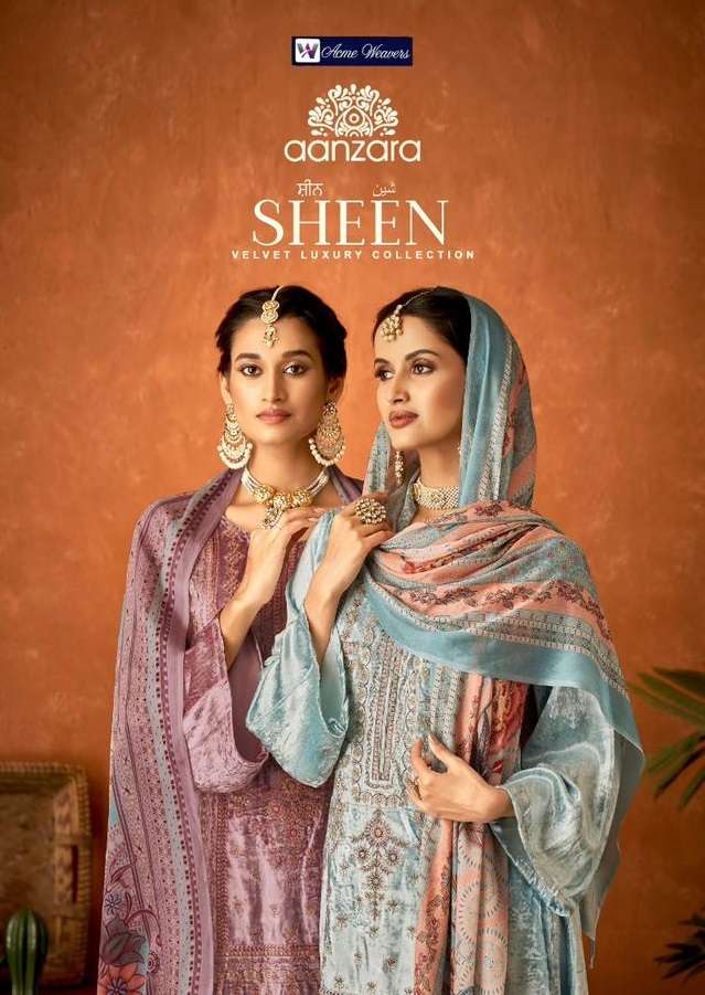 SHEEN BY AANZARA 1001 TO 1006 SERIES VISCOSE VELVET WORK WINTER WEAR DRESSES