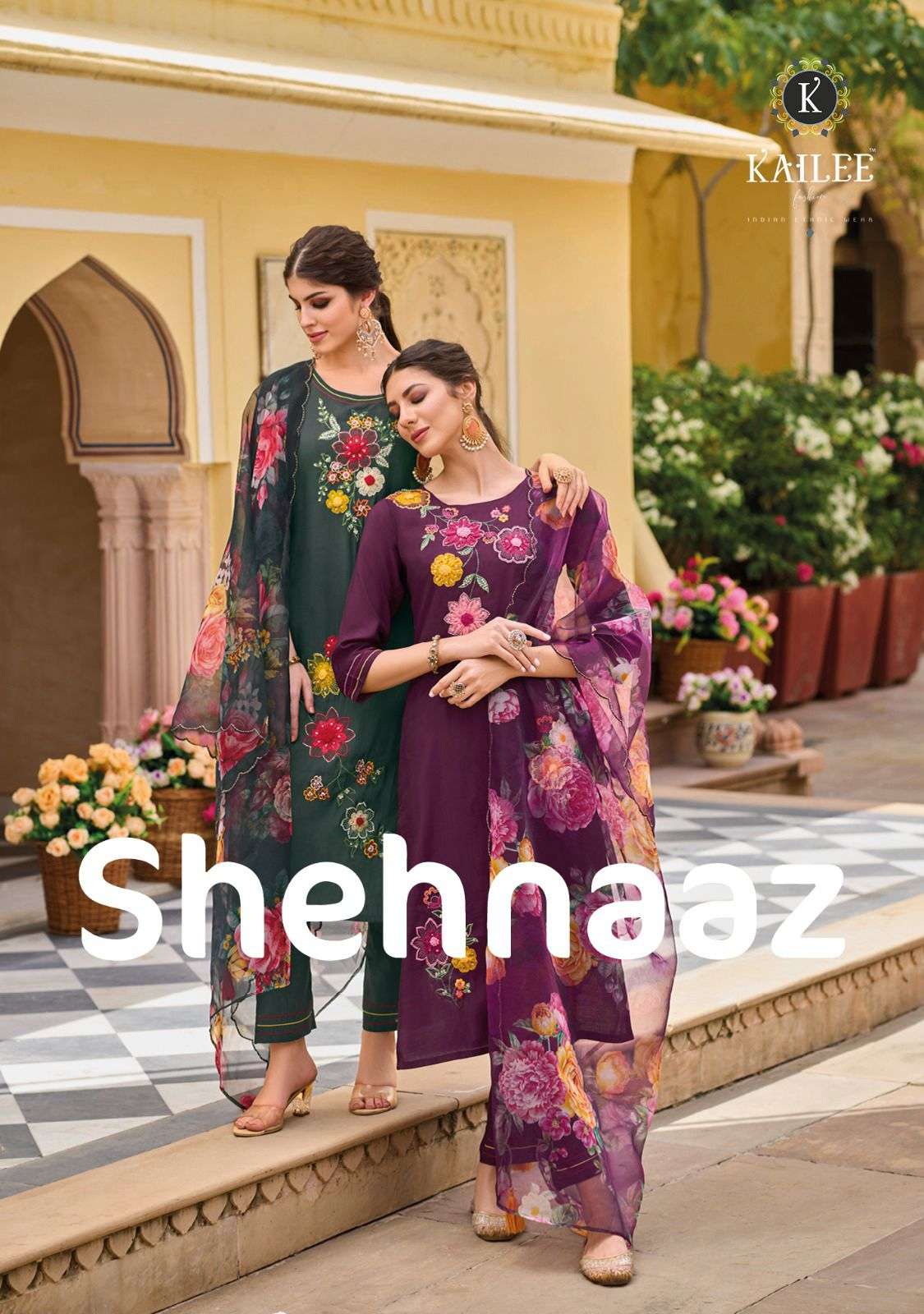 SHEHNAAZ BY KAILEE FASHION 42391 TO 42396 SERIES ORGANZA HEAVY HAND WORK READYMADE DRESSES