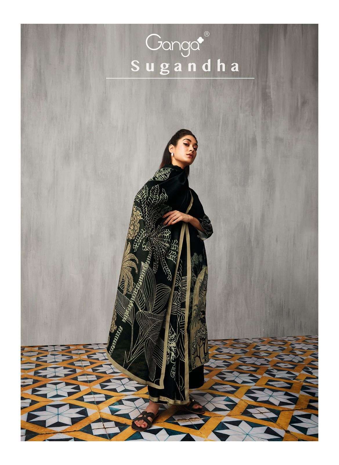 SUGANDHA BY GANGA FASHIONS 1557 TO 1562 SERIES PASHMINA WORK WINTER WEAR DRESSES