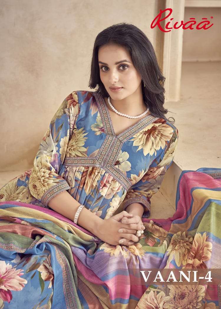 VAANI VOL-4 BY RIVAA 4009 TO 4012 SERIES HEAVY PASHMINA PRINT WINTER WEAR DRESSES