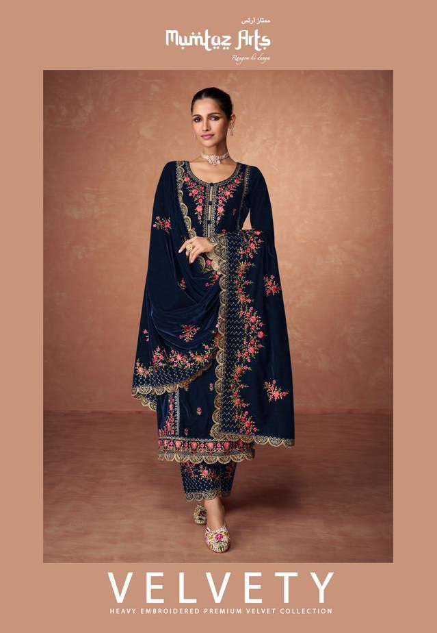 VELVETY BY MUMTAZ ARTS 23001 TO 23004 SERIES VELVET EMBROIDERY WINTER WEAR DRESSES