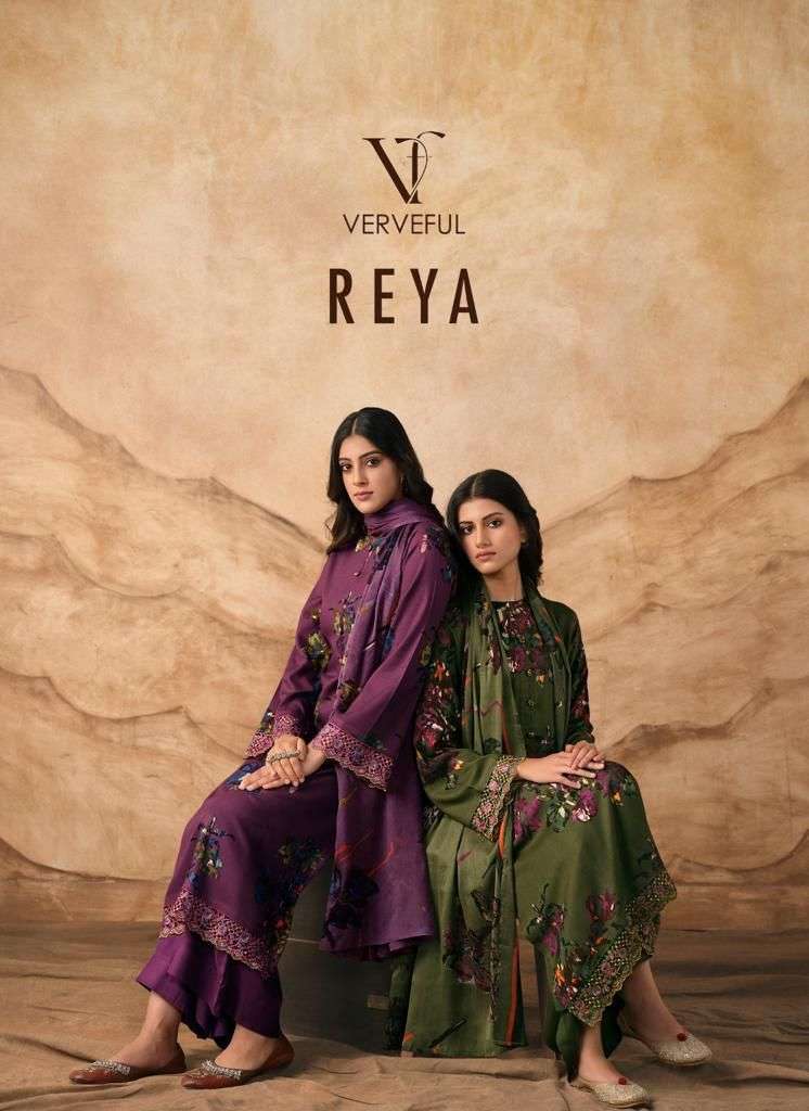 VERVEFUL REYA BY VARSHA 71 TO 74 SERIES PASHMINA SILK WORK WINTER WEAR DRESSES