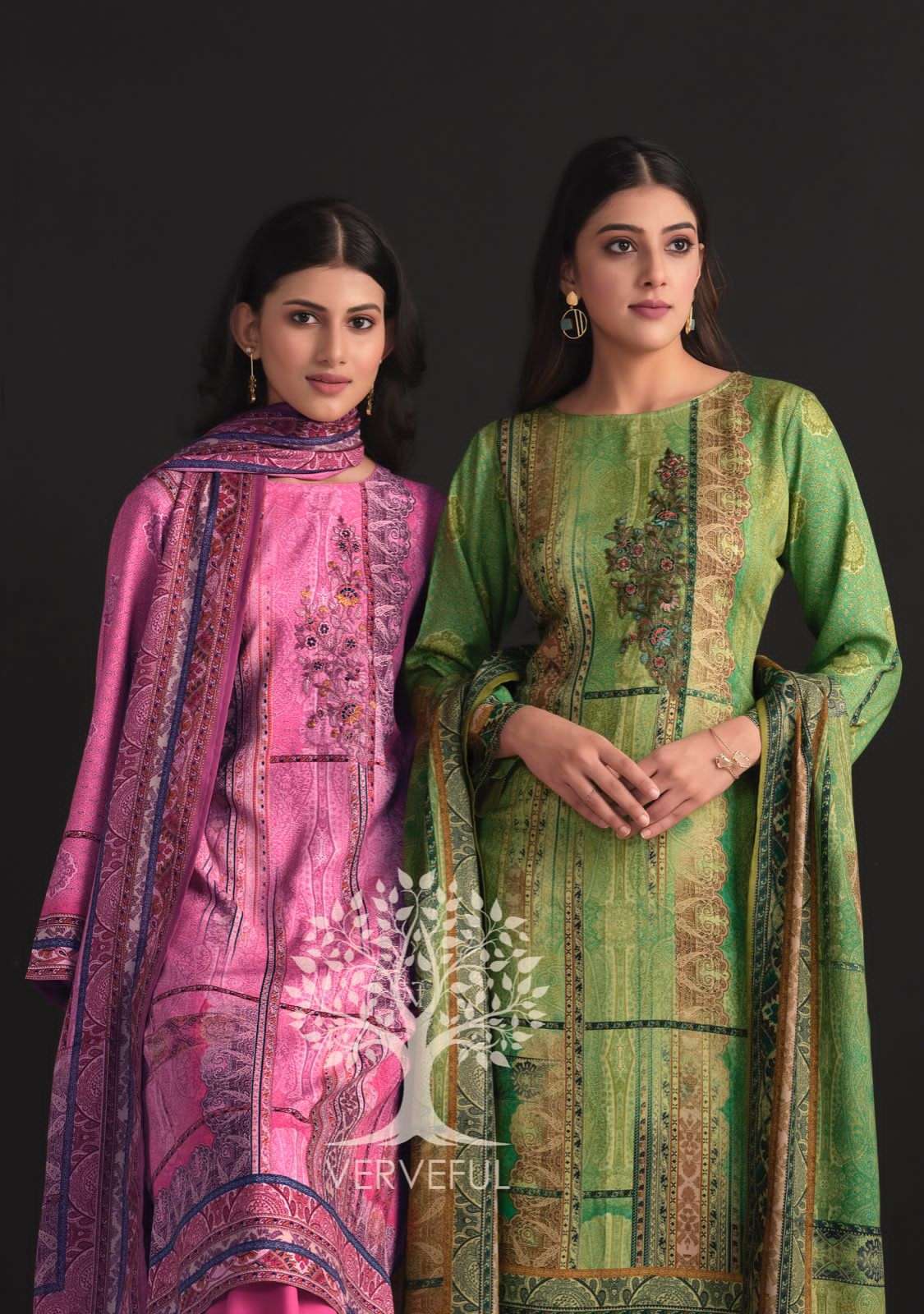 VF INARA BY VARSHA 71 TO 73 SERIES PASHMINA PRINT WORK WINTER WEAR DRESSES